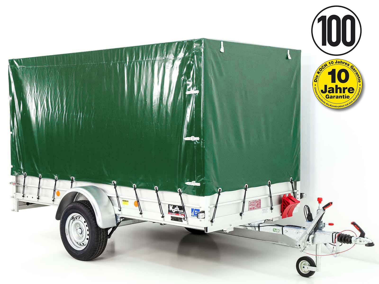 17mitpla-2.jpg Anhänger mit Plane 150x300cm 1300kg | Typ 7.13 | Hochplane 160cm – Grün - Neu – Bild 1