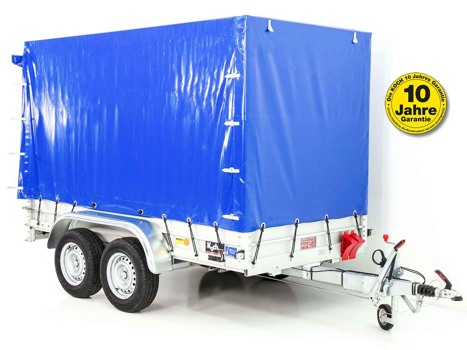 Anhänger mit Plane 150x300cm 2600kg | Typ 7.26 | Hochplane 180 cm – Blau-Neu