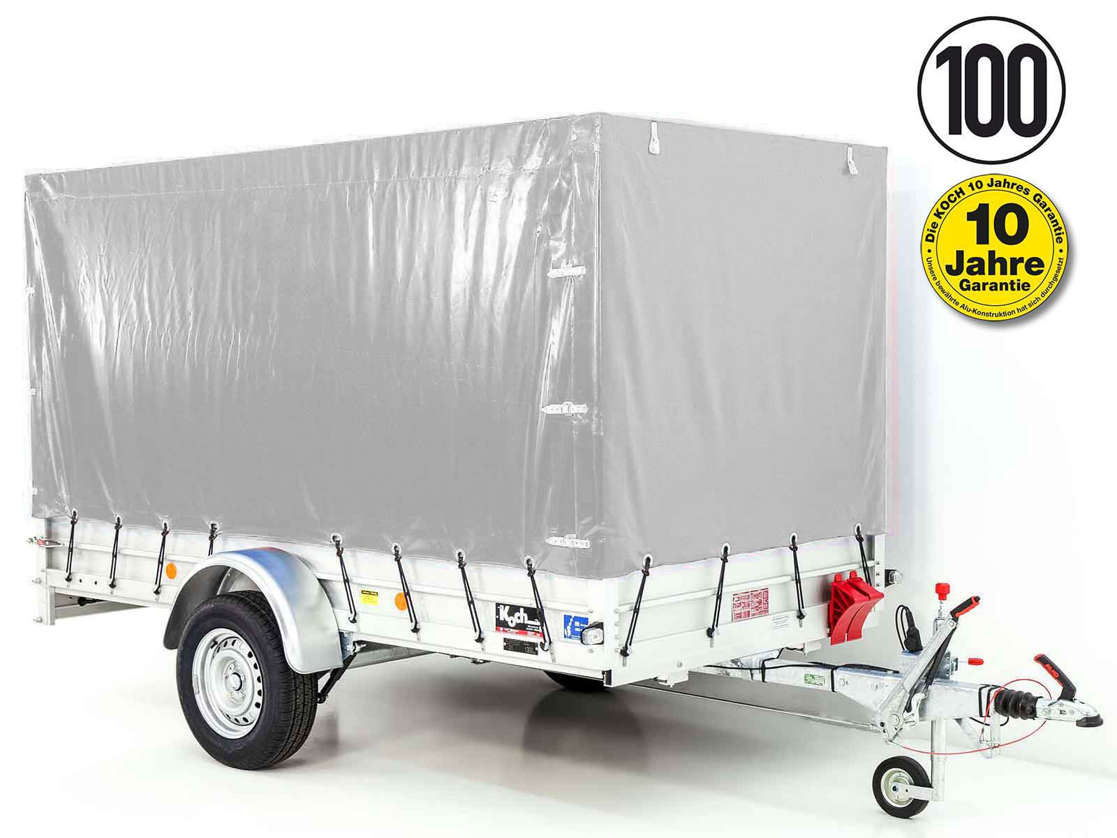 18mitplane-6-1.jpg Anhänger mit Plane 150x300cm 1300kg | Typ 7.13 | Hochplane 160cm – Silber-Neu – Bild 1