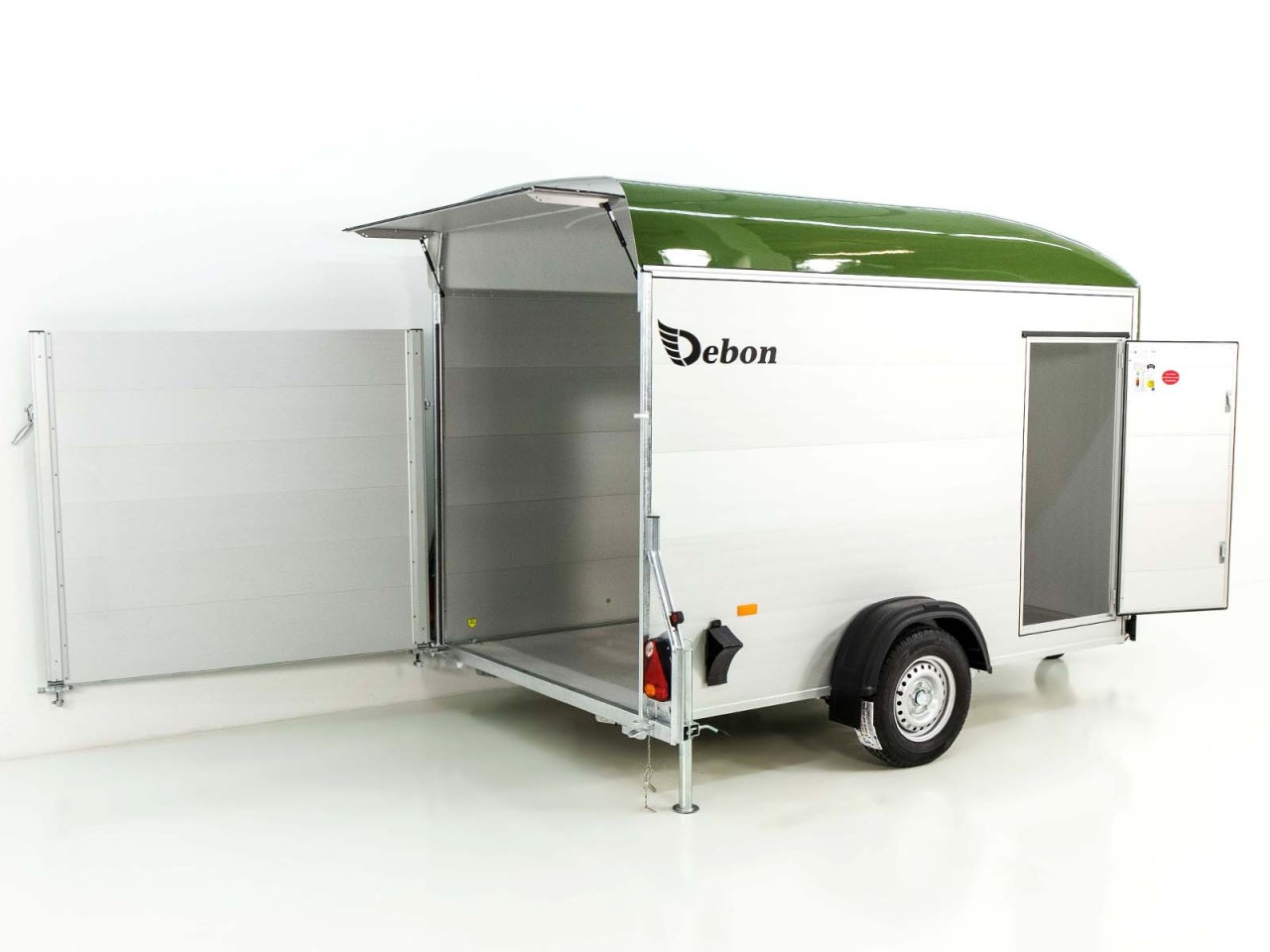 2633_02_1280x1280-1.jpg Debon Kofferanhänger C400 164x315cm H:200cm 1,3t|Alu, Polybug|Tür|olivgrün-Neu – Bild 1