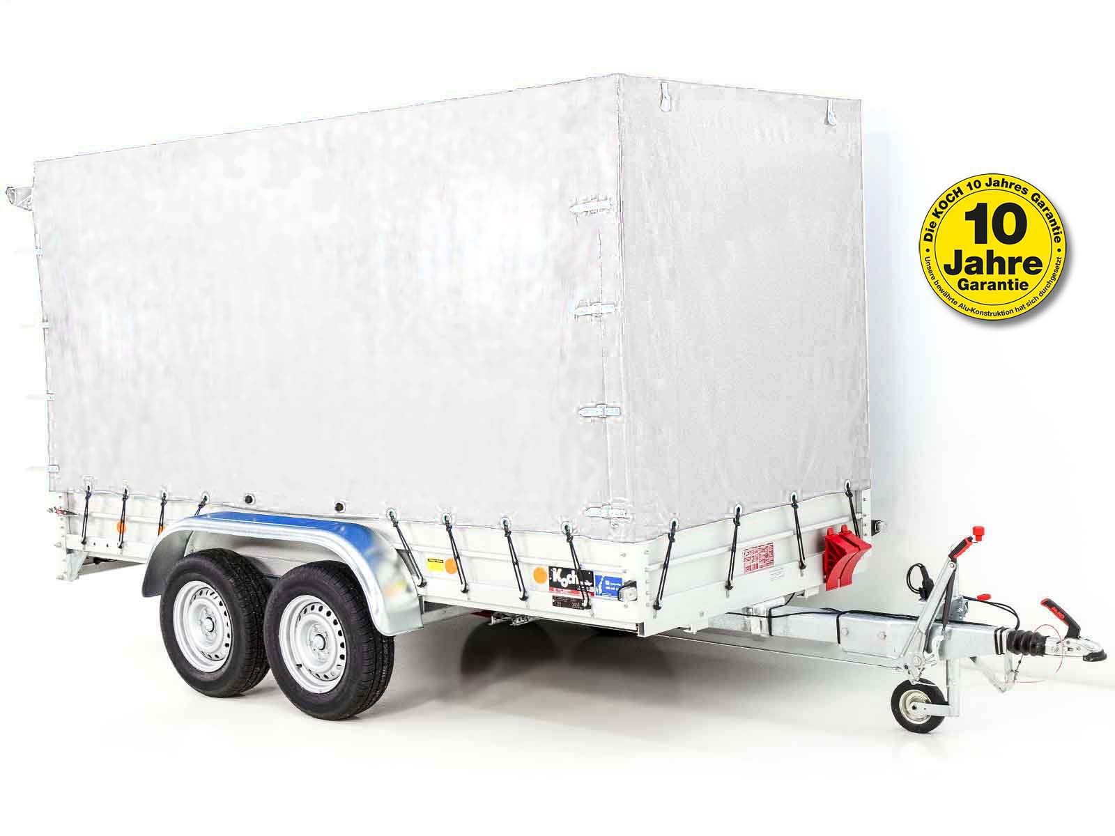 8mitplane-9.jpg Anhänger mit Plane 150x350cm 2600kg | Typ 8.26 | Hochplane 180cm – Weiß - Neu – Bild 1